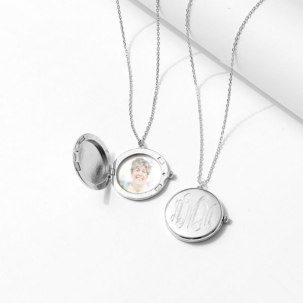 Monogrammed Locket in Silver